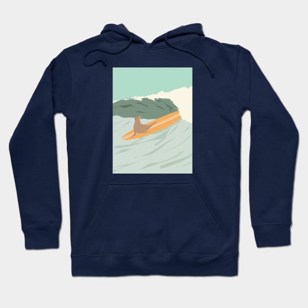 Surfing Sea Lion Hoodie by lymancreativeco